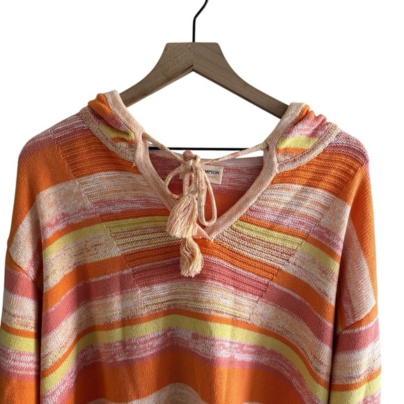 Isaac Mizrahi Live! Bridgehampton Striped Sweater with Hood Size XL Casual Cozy - Picture 2 of 16